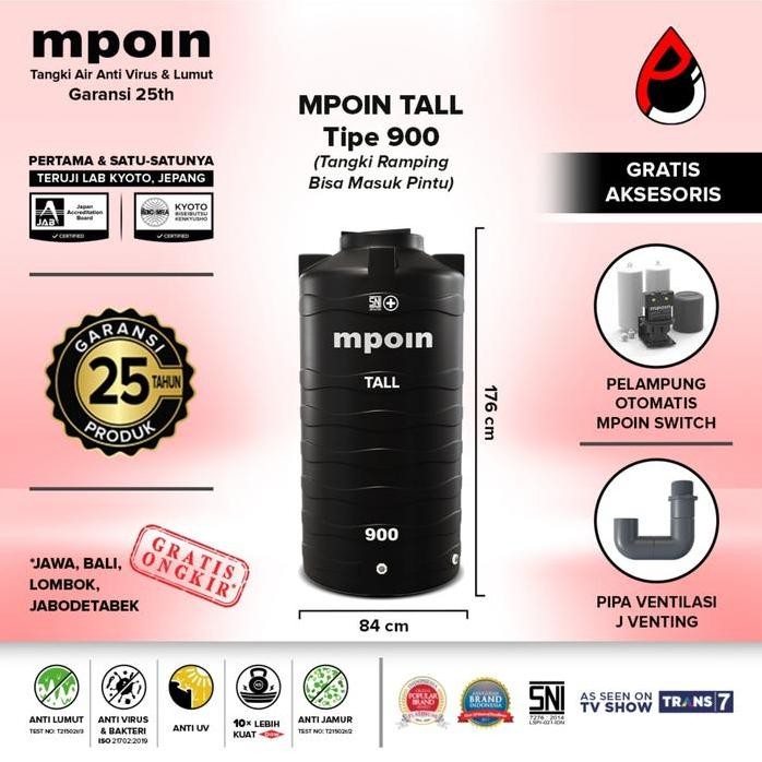 Terlaris Tangki Air Mpoin Tall 900 Liter