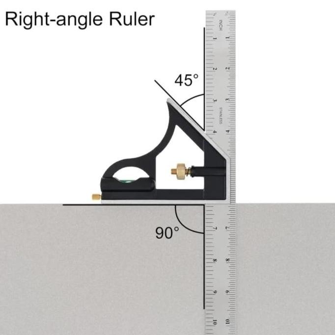 

Combination Square 12" (300mm) | Penggaris Mistar Siku L Busur Derajat Kemiringan Sudut Kayu Waterpas Multifungsi TM