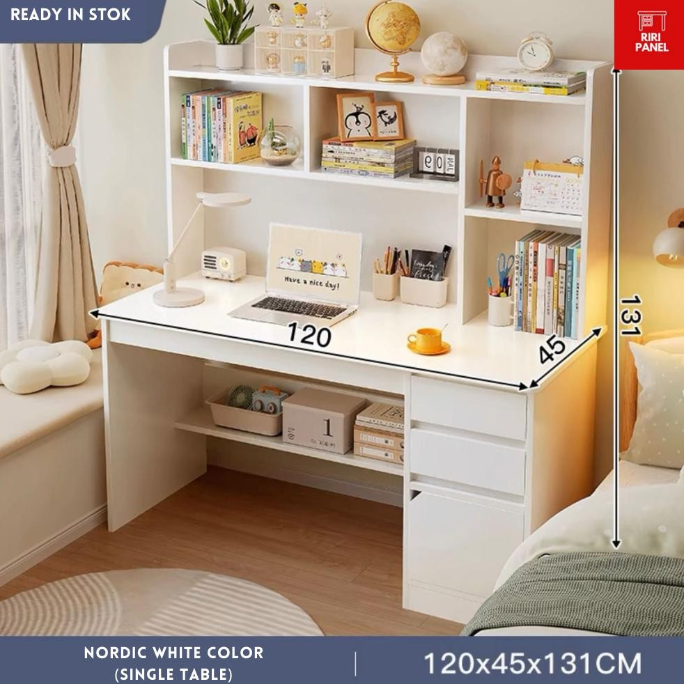 Meja Belajar Oxford Desain Minimalis Dengan Lemari