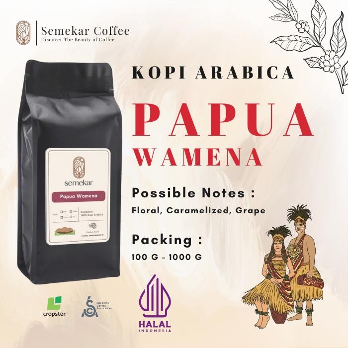 

Semekar Coffee - Kopi Papua Wamena Arabica Specialty Roasted Beans - 500G & 1000G Terlaris Best Quality 100% Original