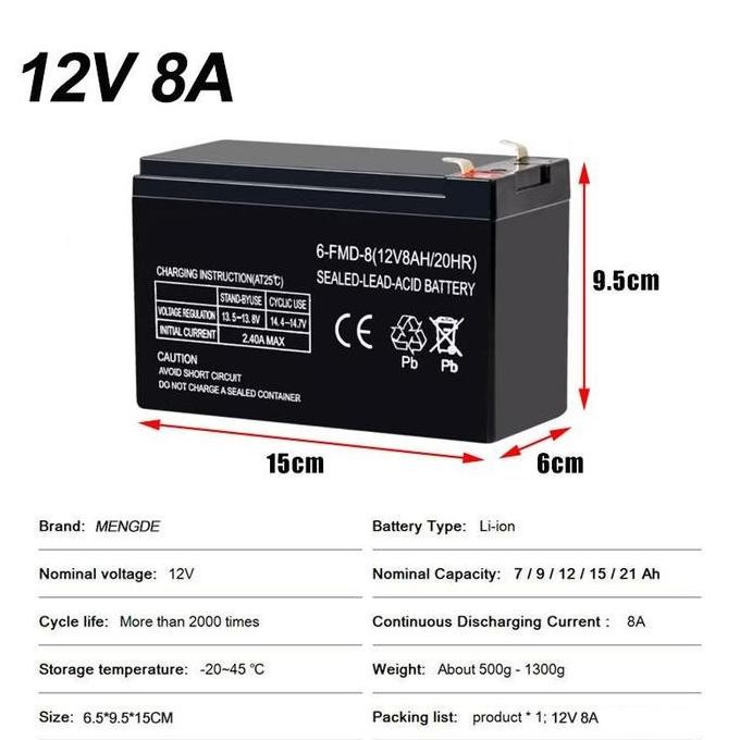 (COD) Aki Kering Original 12V 12AH / Aki Sprayer Elektrik 12v 12ah / Aki Battery12V 8Ah / Aki Kering