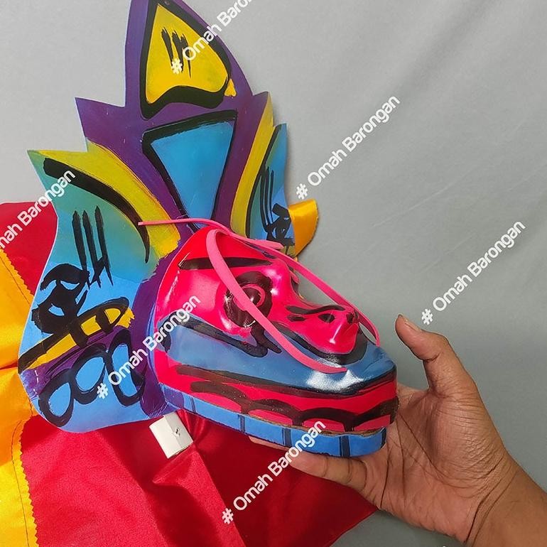 diskon barongan anak mainan caplokan spon ukuran kecil motif kayu devil