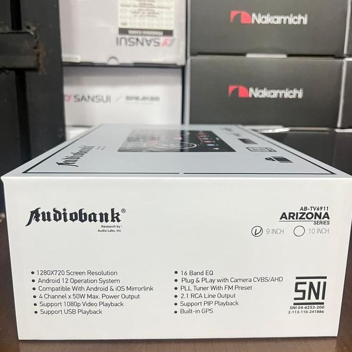 ready  Headunit 9 Inch Audiobank AB-TV6911 Ram 4/32GB Carplay NFC
