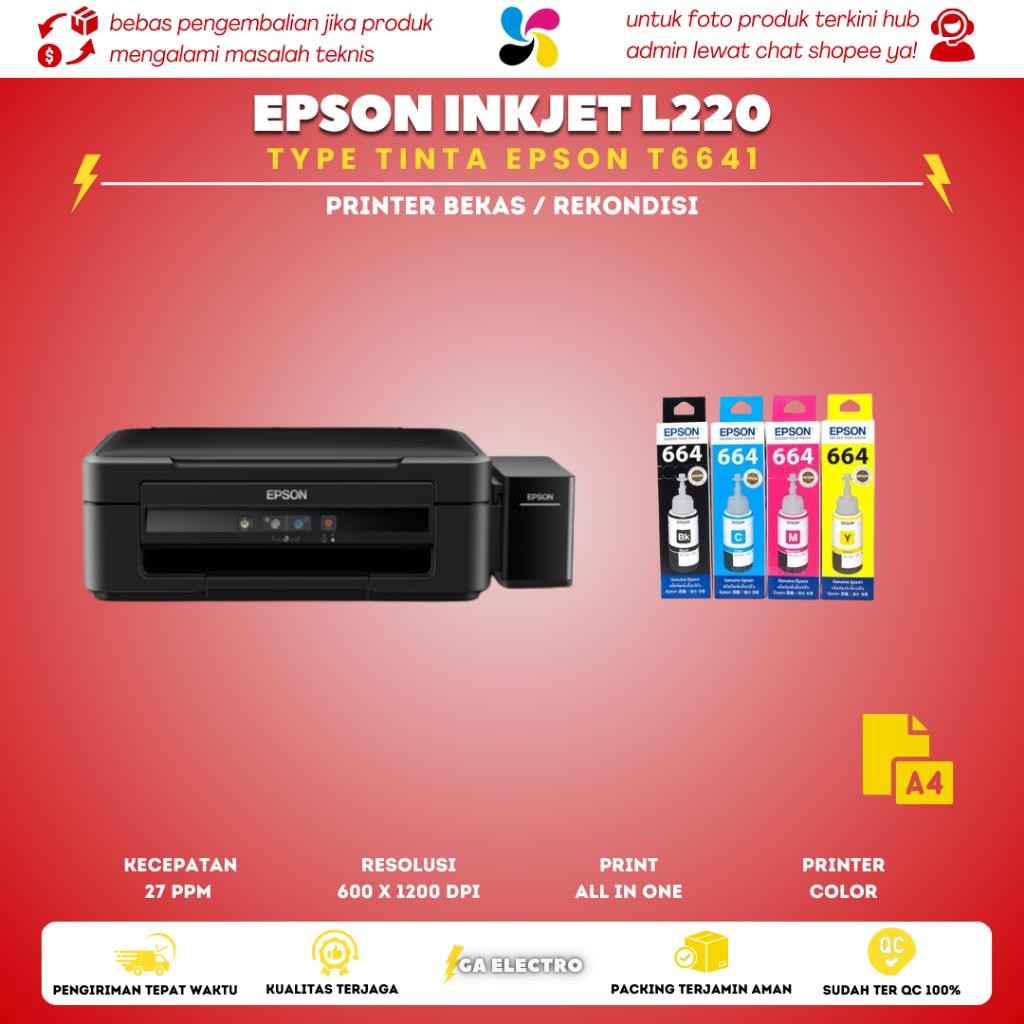 Printer Warna Epson L220 All In One + Tinta Baru Nozzle Full Terlaris Best Quality 100% Original