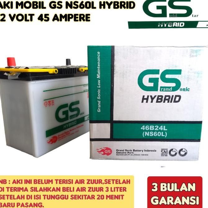 Aki Mobil Avanza/Rush/Taruna/Xenia/Escudo GS Gold Star NS60 Premium 45 Ampere