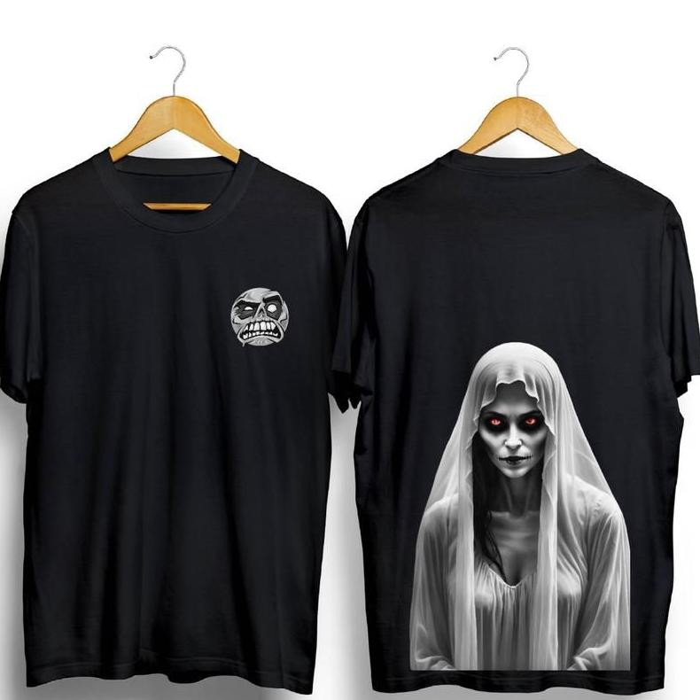 Promo Kaos Kunti Mata Merah Baju T-Shirt Distro Kuntilanak Cantik Pakaian Pria Wanita