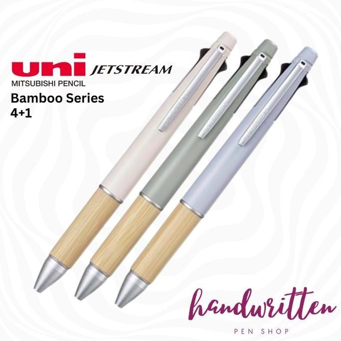 

Uni Jetstream 4+1 Bamboo Series Multi Ballpoint Pen & Mechanical Pencil | Pulpen Uni Ball Uniball Jet Stream Co
