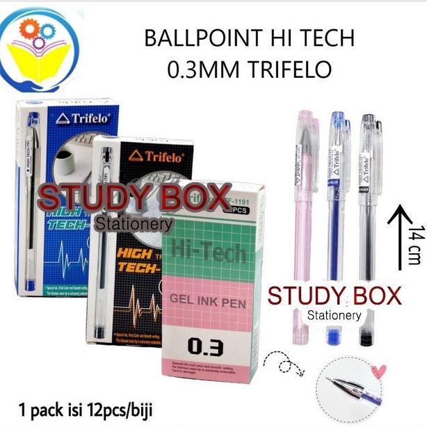 

Premium 12Pcs Bolpen Hitech Trifelo Pen High Tech 03 Mm / Pulpen High Tech Murah Promo