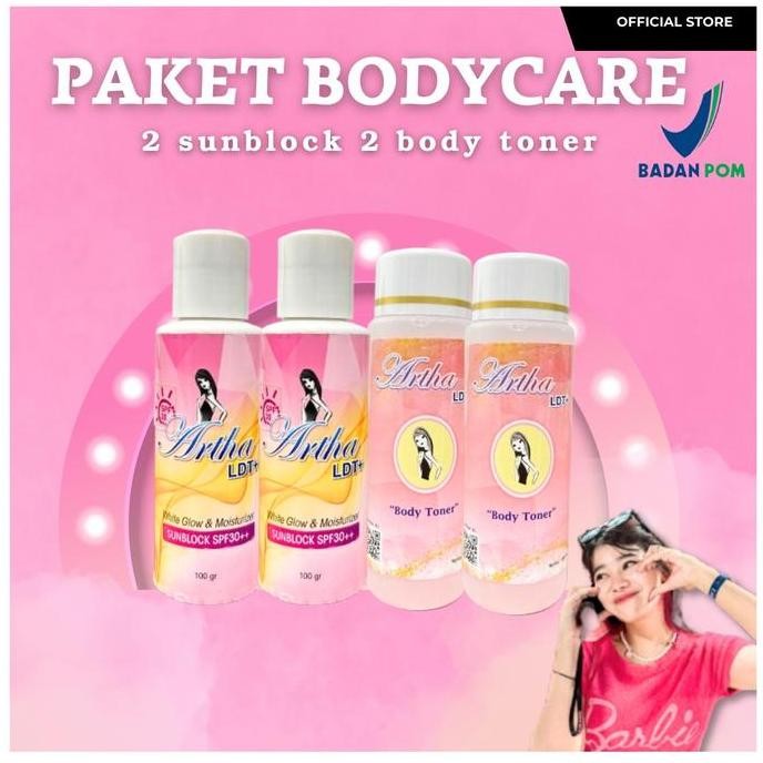 New Product - SUNBLOCK SPF 30++ & TONER BADAN ( 2 sunblock + 2 toner badan) ARTHA LDT+