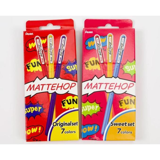 

Pentel Mattehop 1.0 Mm Matte Hop Gel Ballpoint Pen Set Of 7/14 Color Co