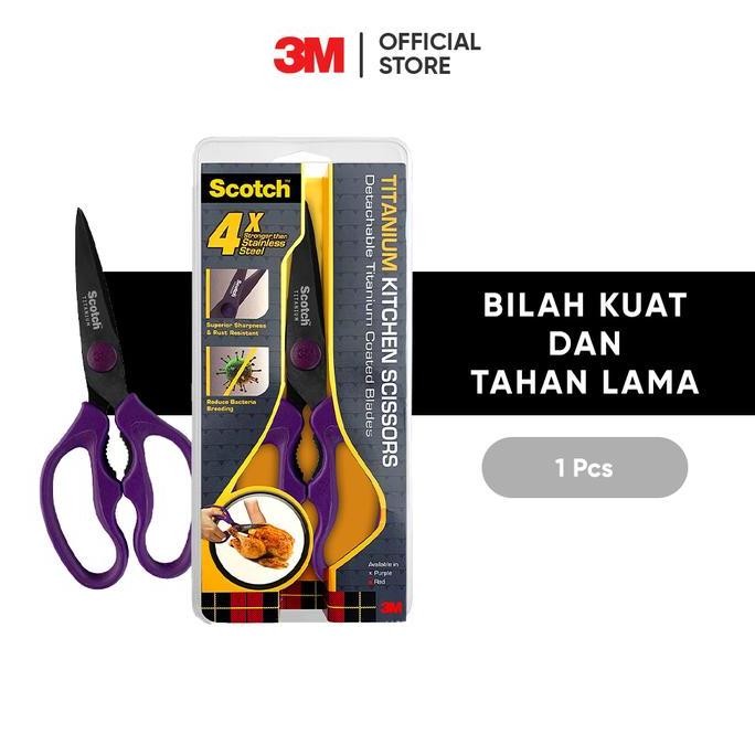 

Terlaris 3M Scotch Gunting Dapur Titanium Kitchen Scissors Ks-Dt Purple 9 In