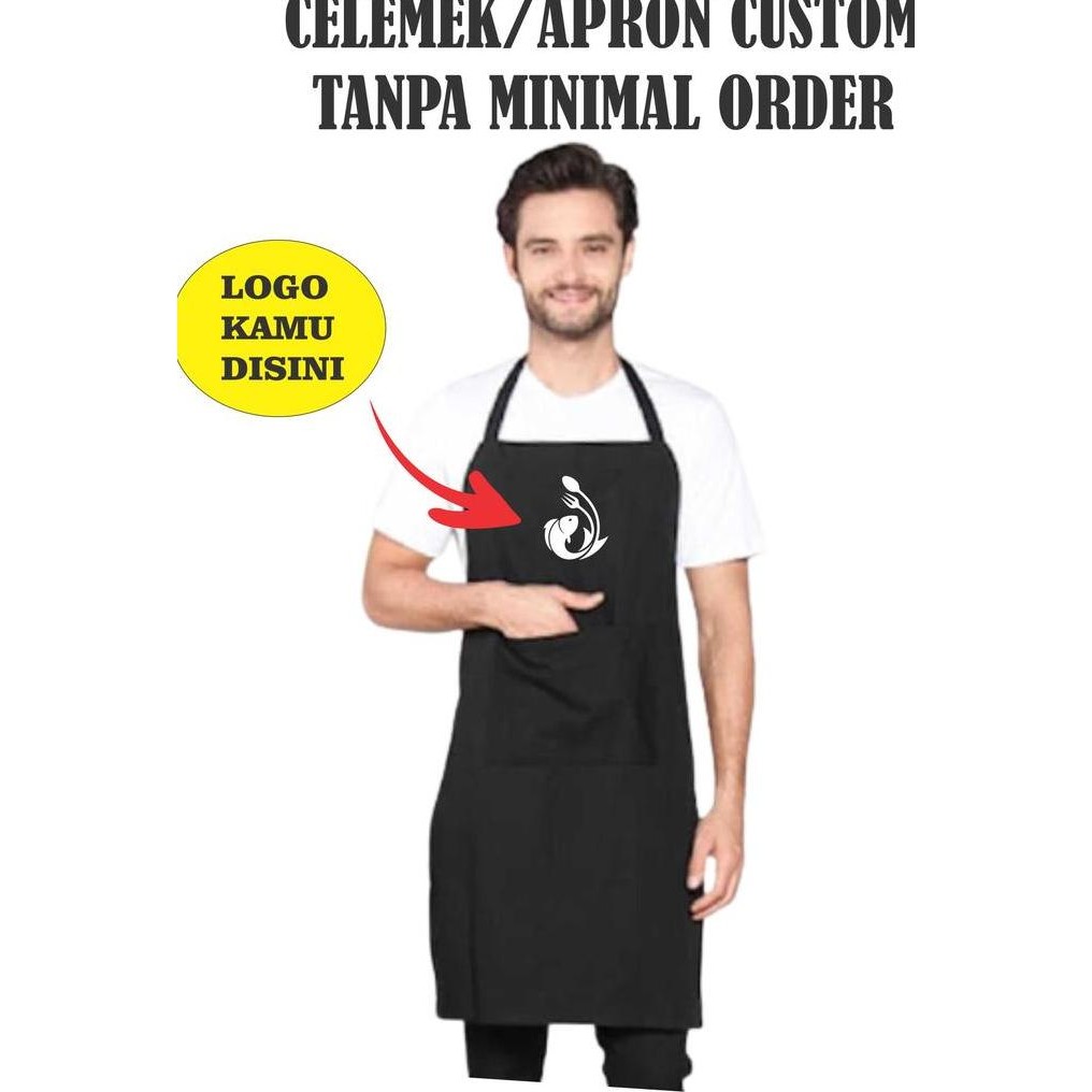 

Terlaris Celemek Sablon/Apron Celemek Sablon/Celemek Desain Sendiri/Custom