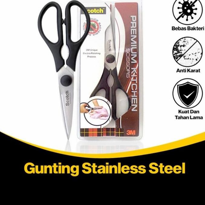

Terlaris 3M Scotch Gunting Dapur Stainless Premium Kitchen Scissors 3M-Ks-P