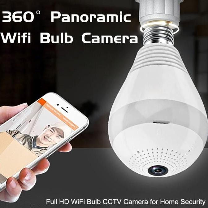CCTV Bulb WiFi IP Panoramic Camera V380 Lampu Bohlam VR SpyCam