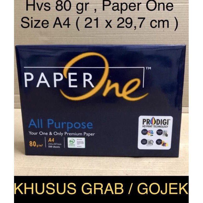

Hvs A4 80 gr Paper One ( rim ) KHUSUS GRAB / GOJEK
