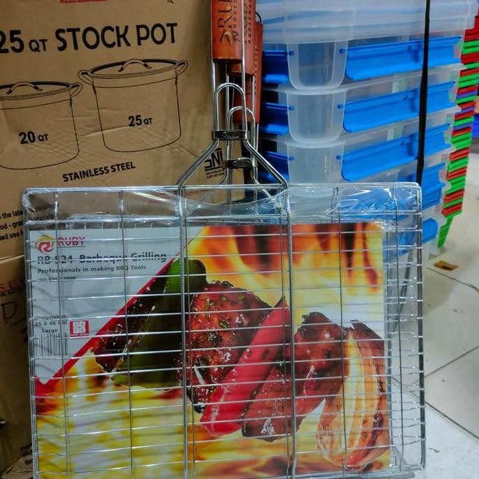 

Terlaris Alat Panggangan Jepit Ikan Stainless Jumbo Ruby 35X46