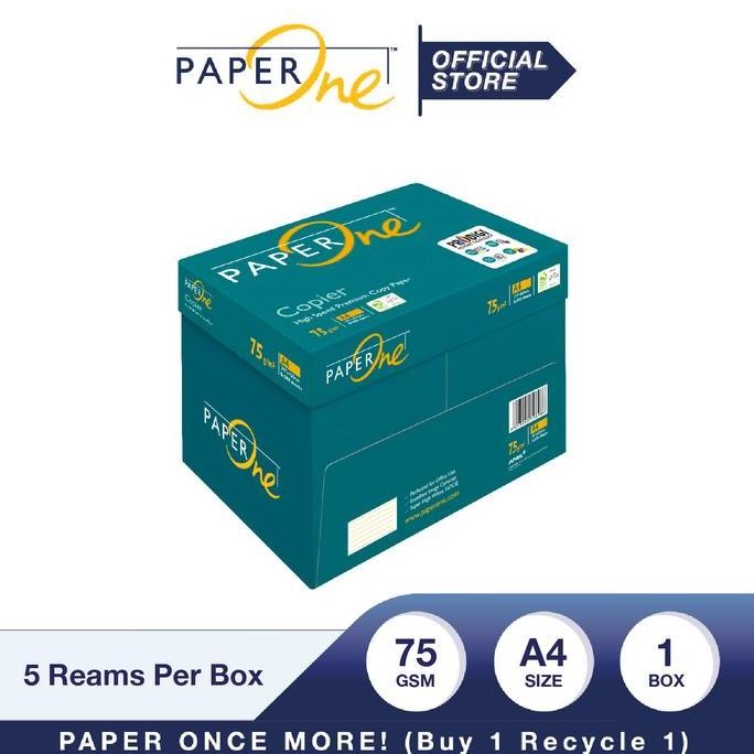 

PaperOne Kertas A4 75gr Copier 1 Box (2500 lembar) Kertas HVS B2B