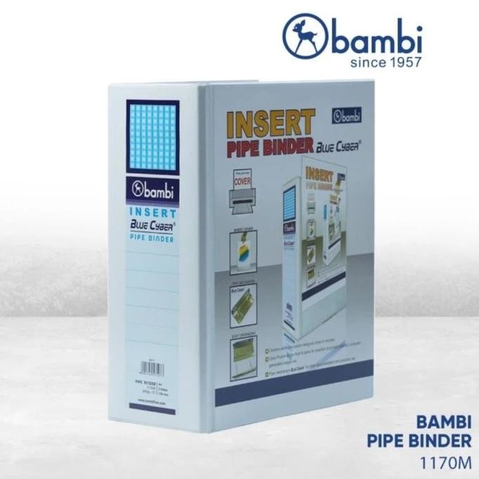 

[SOSHOP] ORDNER BAMBI A4 100MM INSERT PIPE BINDER 1170M PUTIH PER 1 PCS