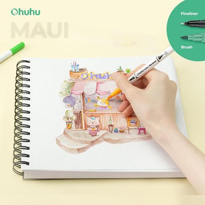 

New Product - Ohuhu Maui 120 Colors Pens (Brush & Fineliner) Black Kiarastoreku