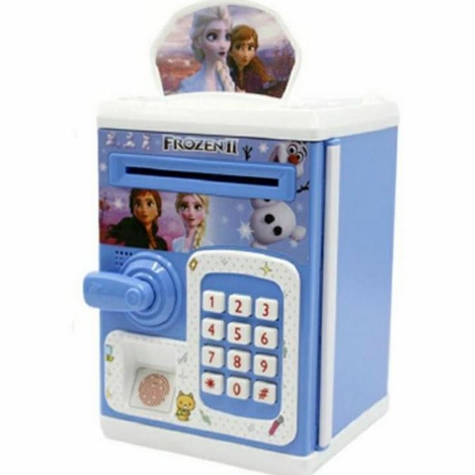 Mainan Anak Celengan ATM Mini Frozen Brankas Mesin Hitung Uang Edukasi PS