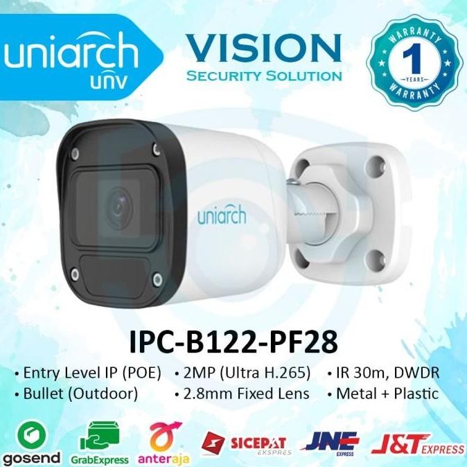 Kamera CCTV IP Uniarch by UNV Outdoor 2MP IPC-B122-PF28 Ultra H.265