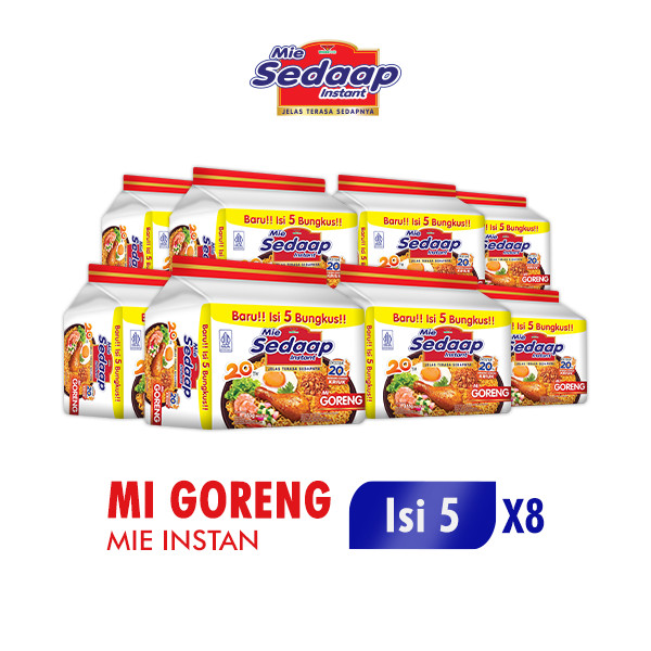 

Sedaap Mie Instan Goreng 90 Gr x8, Bawang Goreng Asli