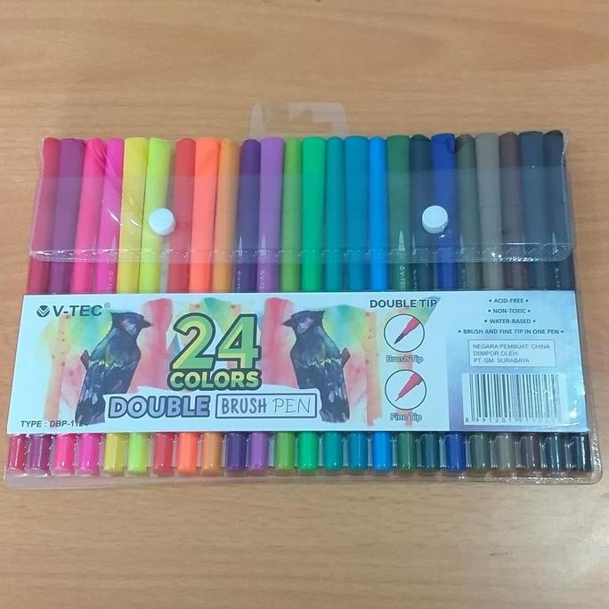 

New Product - V-Tec Double Brush Pen 24 Warna Kiarastoreku