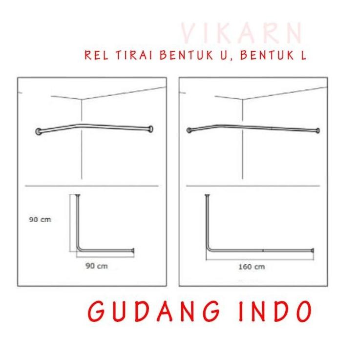 New Product - Batang Tirai Shower Bentuk L U / Rel Shower Rel Tirai Kamar Mandi Catalina Store