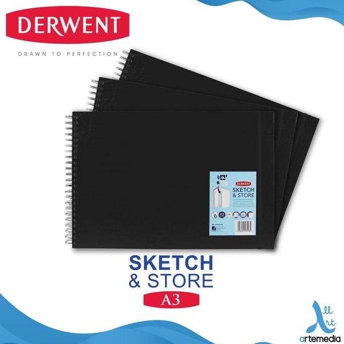 

Derwent Sketch & Store A3 Hard Cover Wire Bound Spiral Sketchbook Co