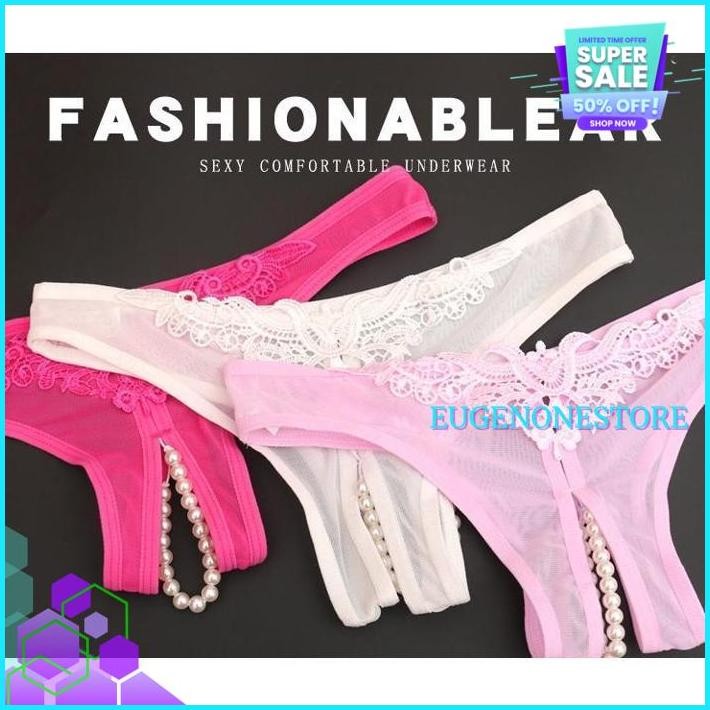G STRING WANITA CELANA DALAM PEARL SEXY OPEN CROTCH THONG PAKAIAN DALAM WANITA PEARL THONG C TERBAIK