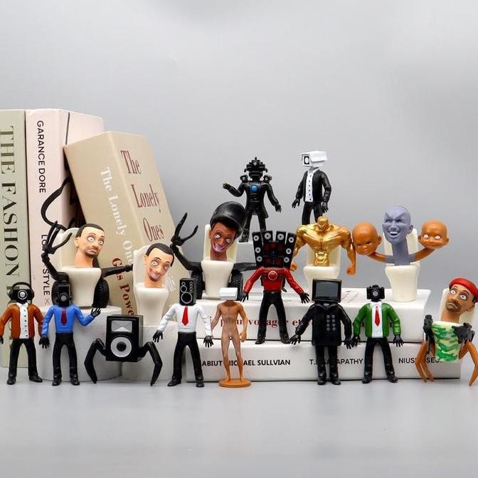 (COD) 6/12pcs Mainan Skibidi Toilet Siren Figure Speakerman TV Man Monitor Man Model Boneka Mainan U