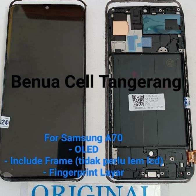 Lcd Samsung A70 Original Lflayar Oled + Frame + Fingerprint Layar Co
