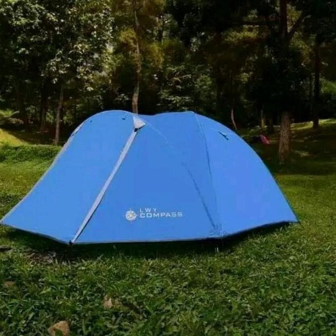 HARGA DISC - Tenda compass fiber 4-5 orang double layer tenda compas fibre waterproof tenda lwy comp