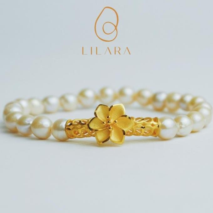 [C24] Gelang Emas 8K Charm Bambu Bunga Color Co