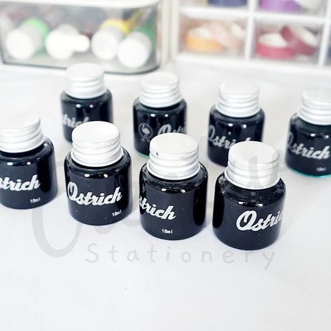 

Ostrich Tinta Kaligrafi Warna Sheen Fountain Pen Ink Vintage Metallic Color 18 Ml Co
