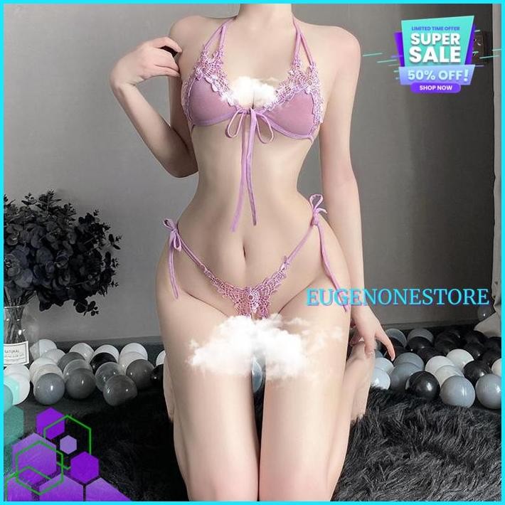 LINGERIE SEXY OPEN CROTCH SET G STRING BRA TRANSPARAN BIKINI B TERJAMIN BEST
