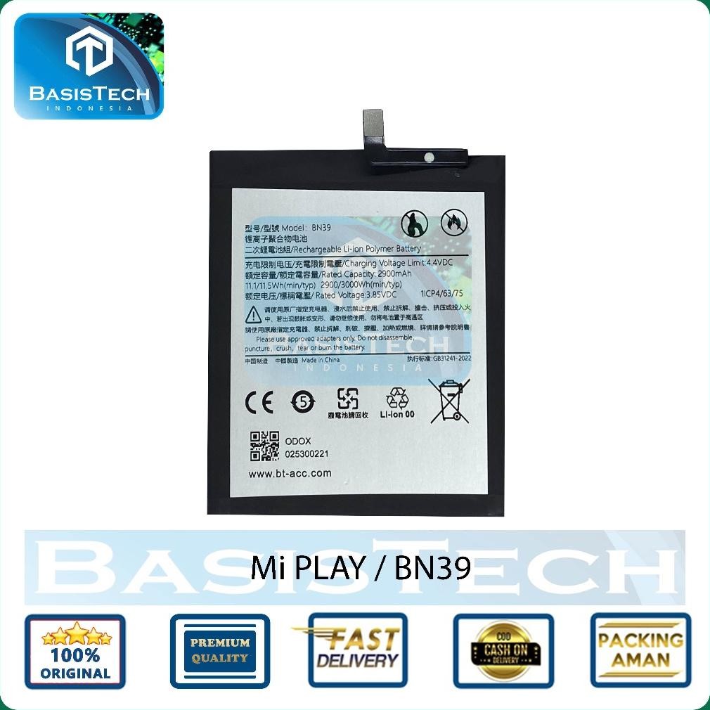 Premium Baterai Xiaomi Mi Play - Bn39 - Bt-Acc Double Ic Power Protection