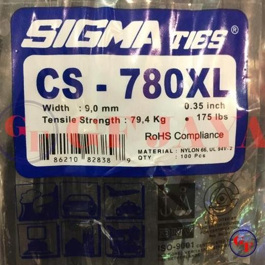

Kabel Ties / Cable Tie Sigma 780 Xl Hitam / Putih Co