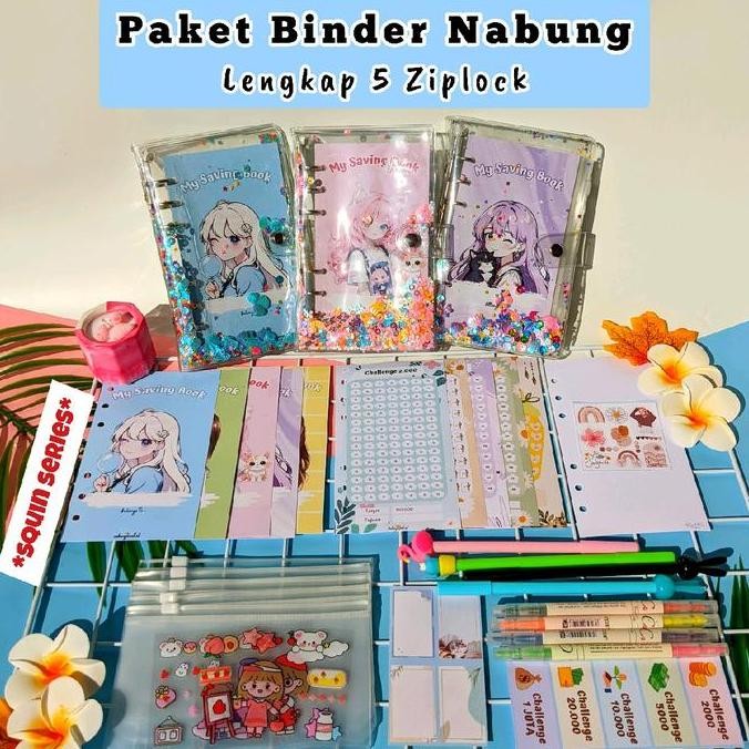 

A6 Paket Binder Menabung/Financial Planning Motif Sequin Co