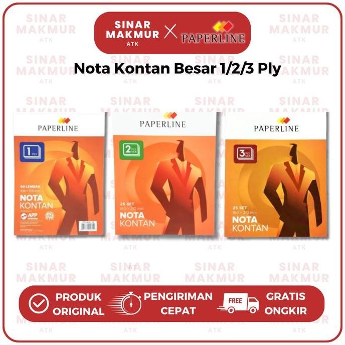 

Nota Kontan Besar/Bon Penjualan Besar 1/2/3 Ply Paperline (Pak) Co