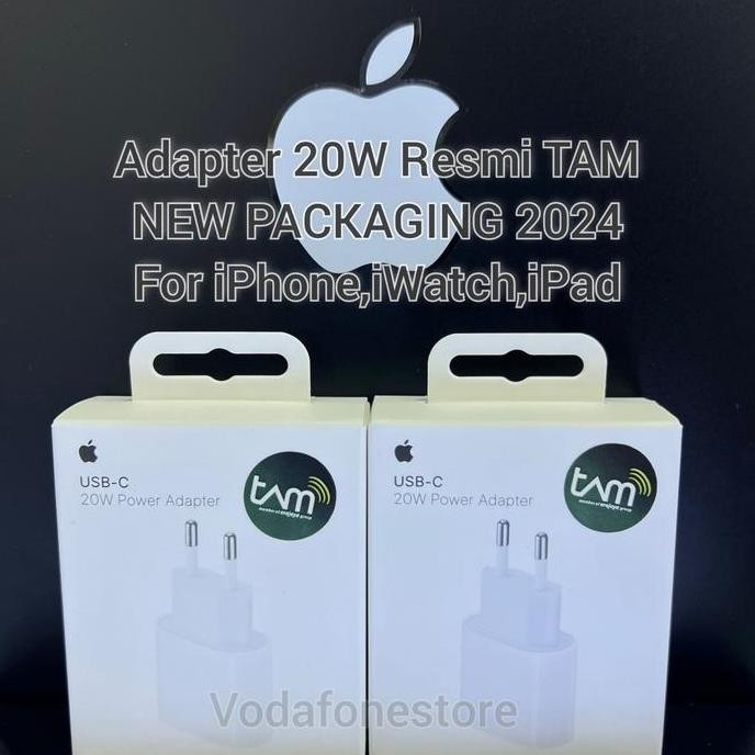 TERBARU - IPHONE 16 16 Pro Max Adaptor Type C 20 Watt Fast Charging Original TAM IBOX New Pack 2024