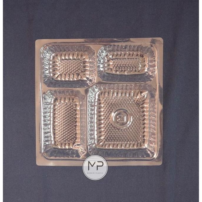 Mika Kotak Nasi / Mika Sekat 4 / Mika Box Nasi 18X18Cm 1Dus Co