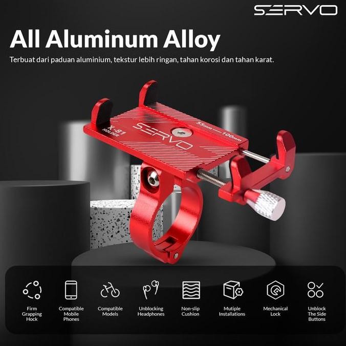 Phone Holder Servo X81 Holder Handphone Motor Penahan Smartphone Handle Hp Berkendara HC