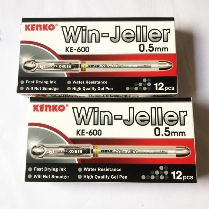

TERBARU! Pulpen / Ballpoint / Pen Gell Kenko Win-Jeller KE-600 (12 Pcs) - HITAM