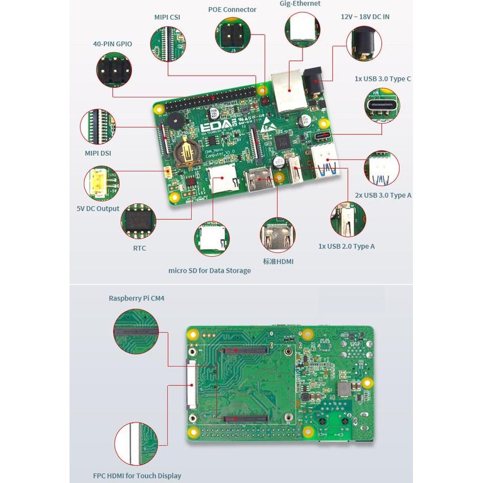 Raspberry Pi Cm 4 Nano Board New Stok