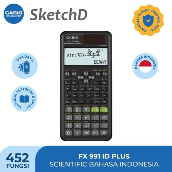

Kalkulator Ilmiah Casio Layar Besar Bahasa Indonesia Fx-991Id Plus Scientific Calculator Solar + Battery Co
