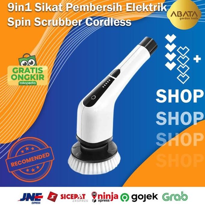 9in1 Sikat Pembersih Elektrik Charger USB Sikat Elektrik Spin Scrubber Cordless Sikat WC Elektrik Si
