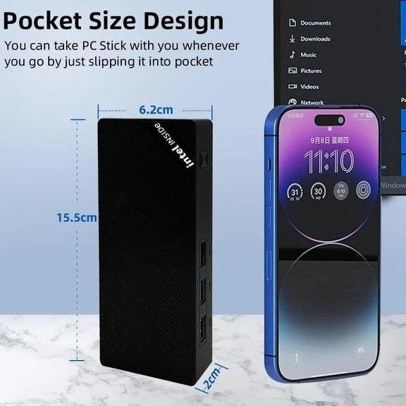 Zx05 Pocket Mini Pc - Intel Alder Lake N100 - Lpddr5 12Gb Ram Ssd 512Gb Rom New Stok