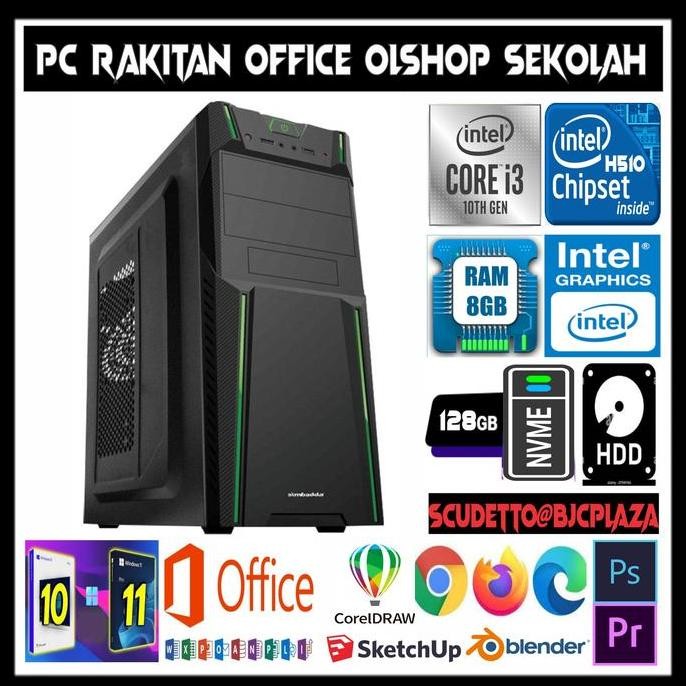 Pc Rakitan I3 10105 / Nvme + Hdd / Intel Gen 10 New Stok