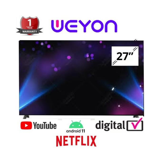 BEBAS ONGKIR - [PACK KAYU] Smart Android TV 27 inch Led TV Weyon Animax TV NETFL1X YOUTUBE
